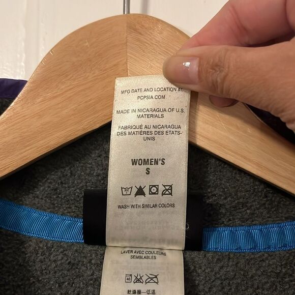 Patagonia Synchilla Gray Purple Pullover Fleece Jacket Sweater Size Small - Picture 5 of 12